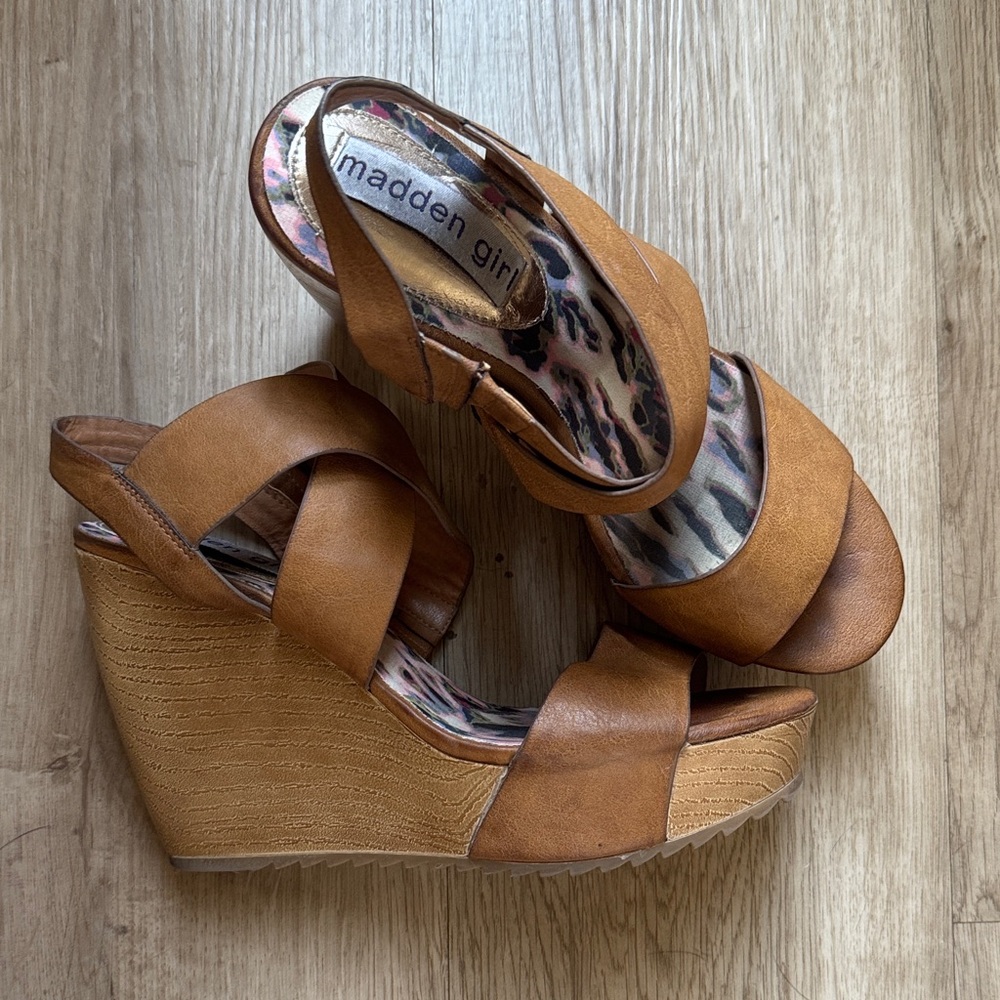 Madden Girl Brown Wedge Sandals